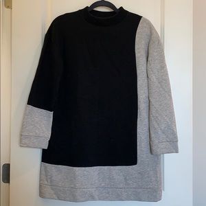 Zara oversized color blocked fleece lined sweater